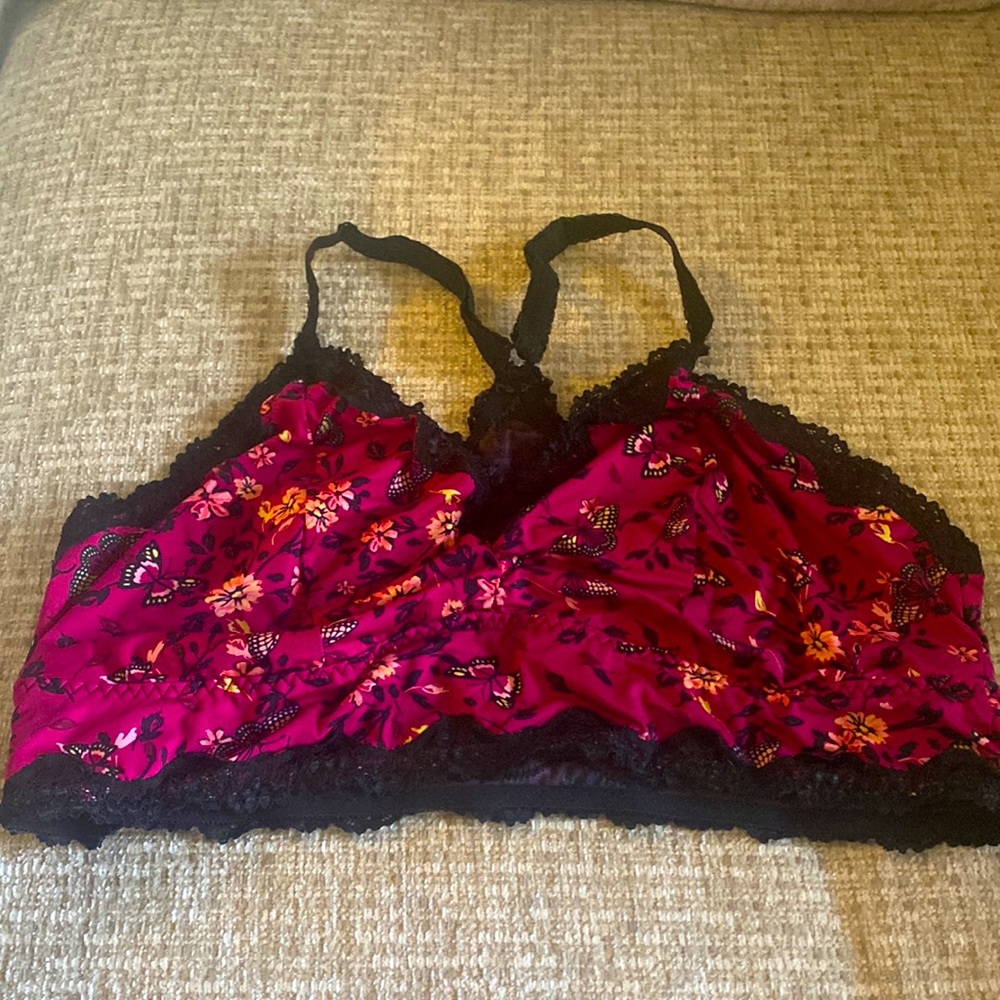 Torrid soft bralette with butterflies and flowers. Size 2.